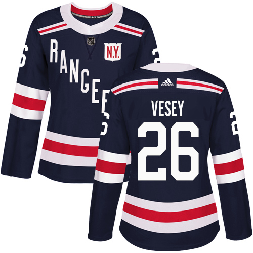 Adidas Rangers #26 Jimmy Vesey Navy Blue Authentic 2018 Winter Classic Women's Stitched NHL Jersey - Click Image to Close